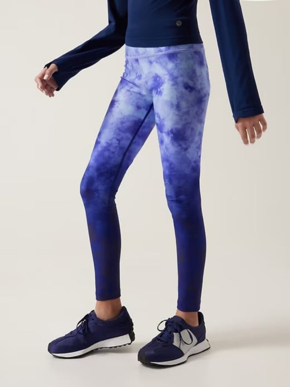 ATHLETA G!RL High Rise Chit Chat Tight Leggings Tie-dye Cloud Nine Blue S\7